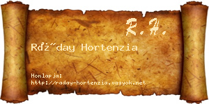 Ráday Hortenzia névjegykártya